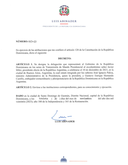 Decretos | Presidencia De La República Dominicana